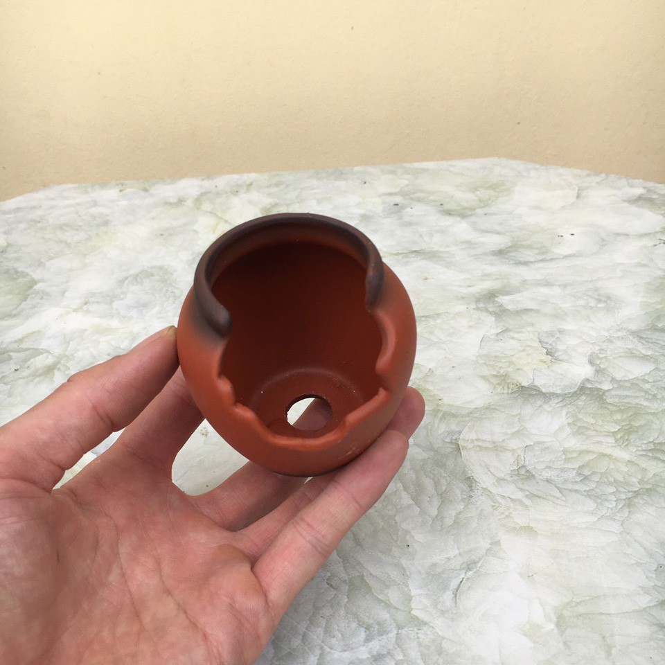 Chậu bonsai Chum khoét mini đất nung gốm Bát tràng 1 size BM-87