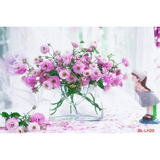 Tranh dán tường 3d lọ hoa đẹp - yan shop
