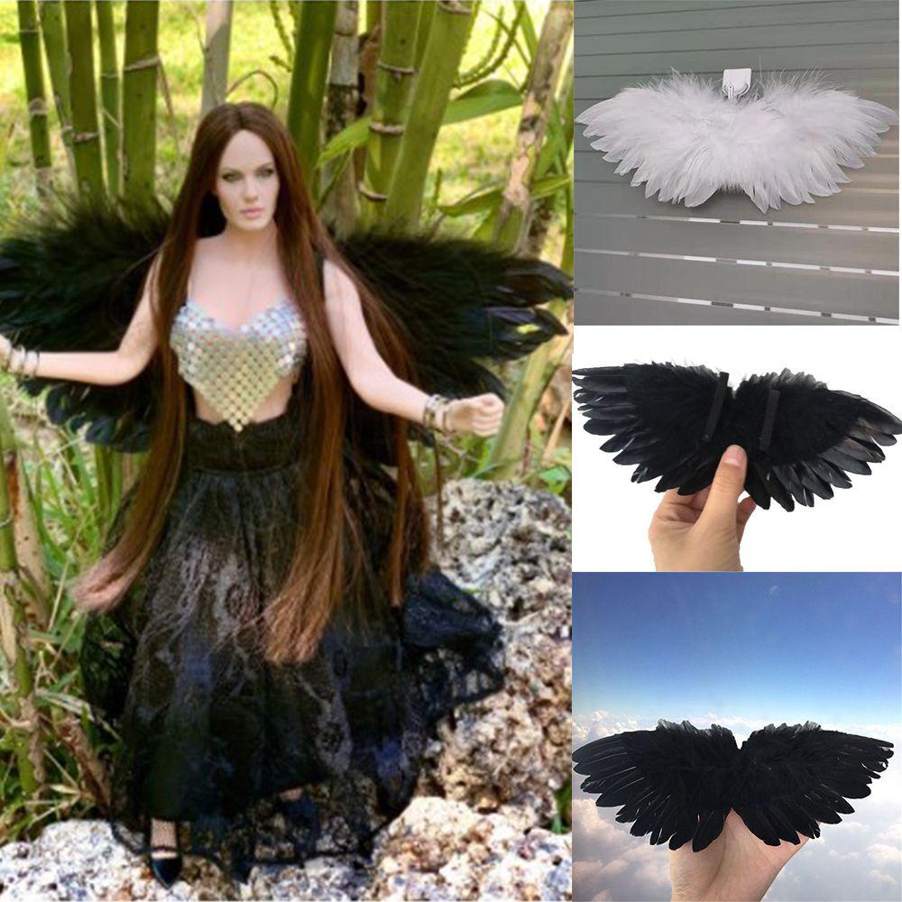 SUSANS Easter Angel Wing Doll Decoration Doll Clothes Wing Mini Feather Birthday Gift Hanging Ornements White Black Wing  Props Valentines Day/Multicolor