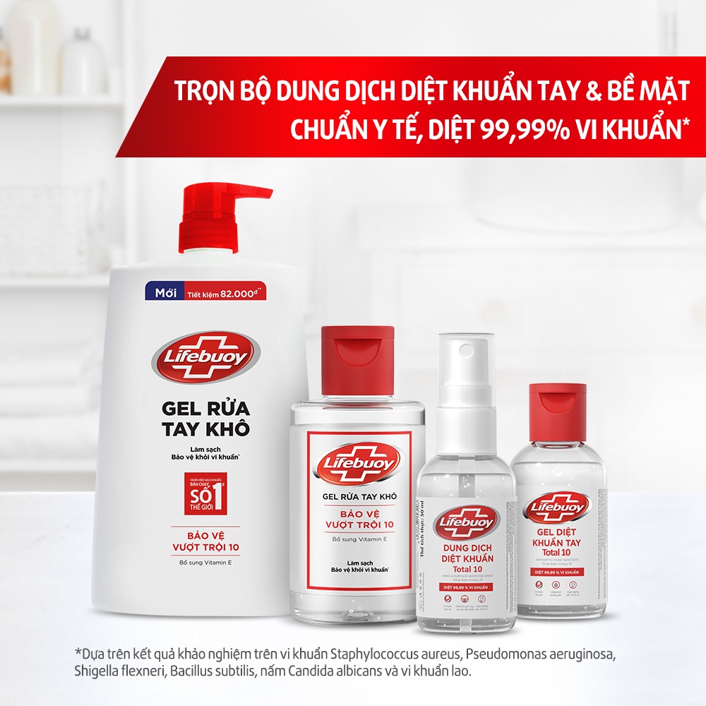 Combo 3 chai dung dịch diệt khuẩn Lifebuoy Bảo vệ vượt trội 10 50ml/ chai