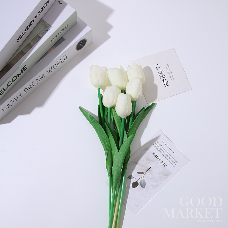 Bó Hoa Tulip Nhân Tạo Mini Bằng PU 20 Màu HGJ402 Dùng Trang Trí Nhà Cửa
