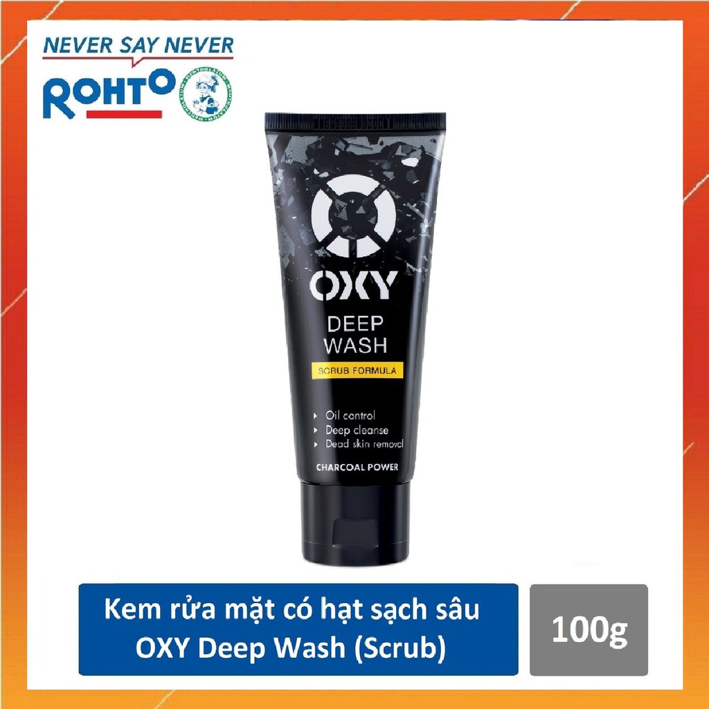 Kem Rửa Mặt Có Hạt Oxy Deep Wash 100g - Làm Sạch Sâu, Đánh Bay Nhờn, Tút Sáng Da - Dành Cho Nam