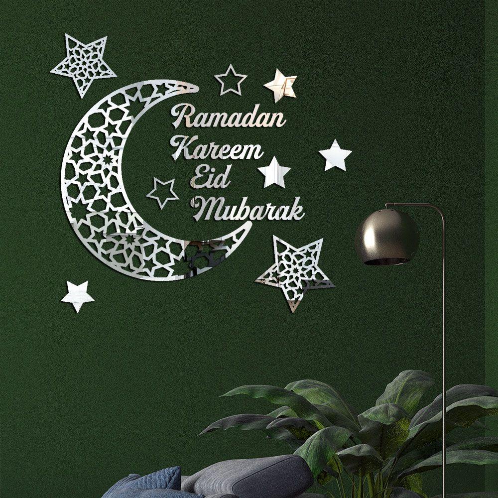 CONOPERY Đề Can Acrylic Dán Tường Họa Tiết Eid Mubarak Ramadan 3D Có Thể Tháo Gỡ