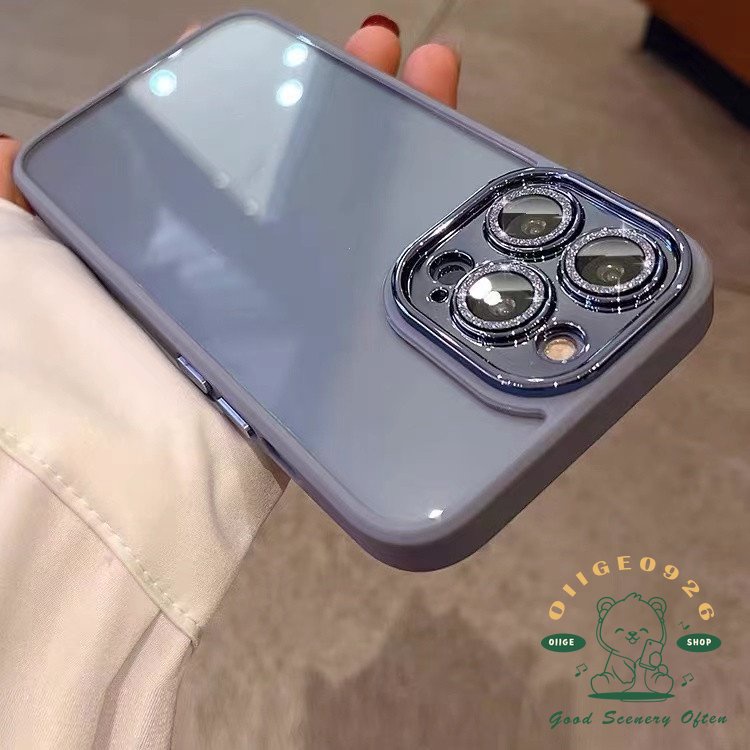 Ốp Điện Thoại Silicon Mạ Điện Lấp Lánh Màu Tím Đậm Mẫu Mới Cho iPhone 14 13 12 11 Pro Max / 14 Plus