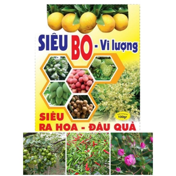Combo 5 gói Siêu ra hoa đậu quả - Siêu bo vi lượng - Tăng khả năng thụ phấn, tăng tỷ lệ đậu trái, dưỡng hoa, dưỡng quả