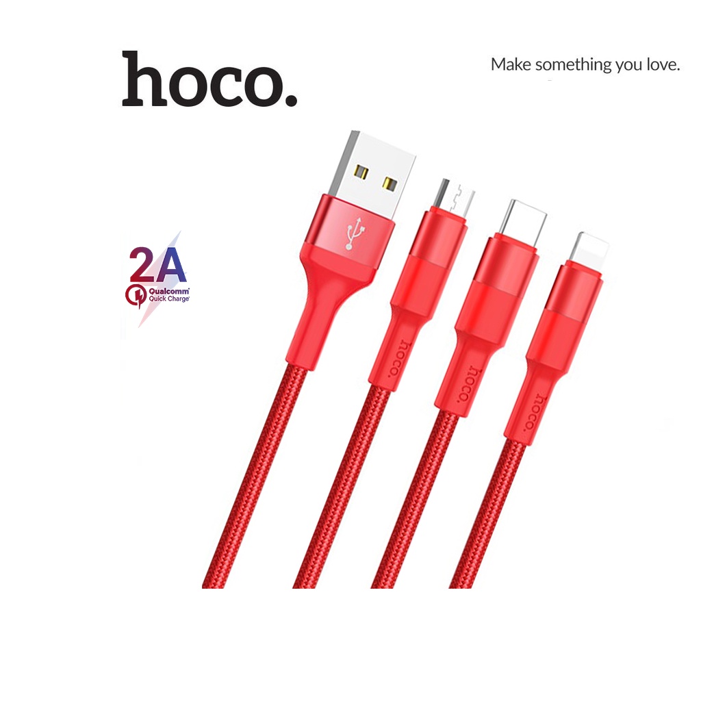 Cáp sạc hoco. X26 3in1 truyền data nhanh chóng dài 100CM