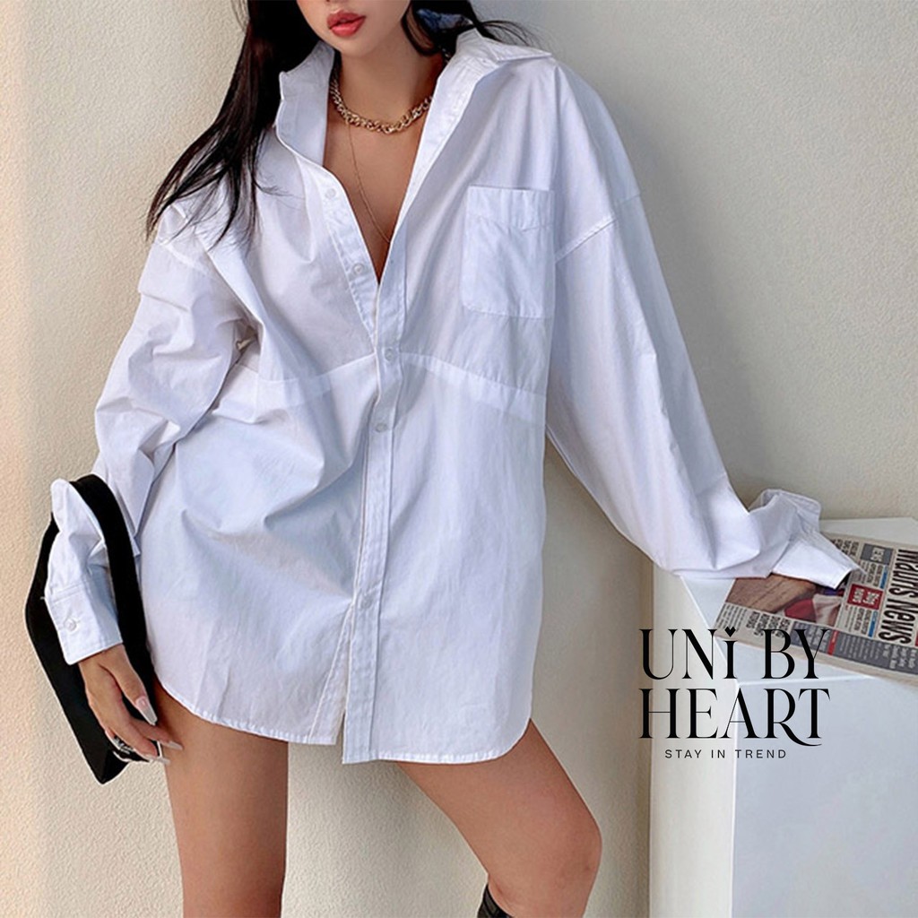 Áo sơ mi oversize Joly Shirt SMI003 dáng rộng trendy, thoải mái dễ phối đồ - Uni By Heart