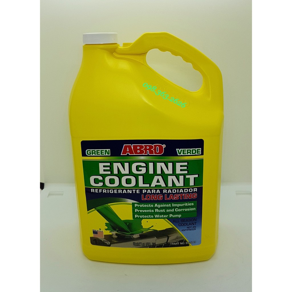 Nước Làm Mát Động Cơ Ô Tô ABRO ENGINE COOLANT Xanh 4lít