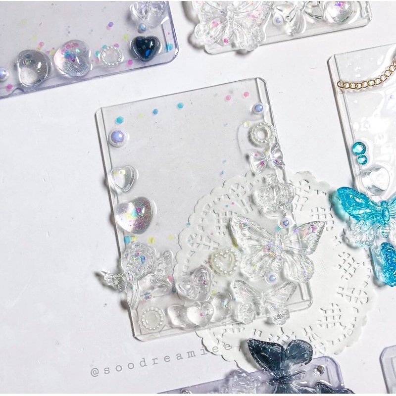 thẻ nhựa bảo vệ card đã trang trí keo resin