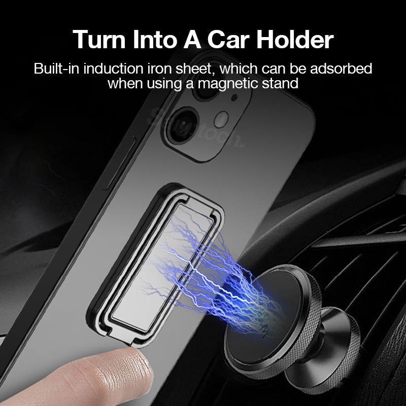 Sanptoch Slim Folding Finger Ring Holder 360 Degree Ultra-Thin Metal Phone Stand For iPhone iPad Smartphones Tablets