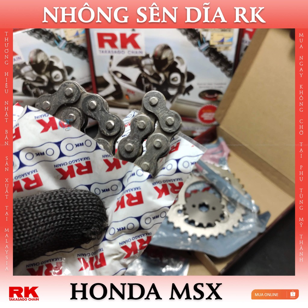 Nhông sên dĩa RK xe Honda MSX 125cc chính hiệu