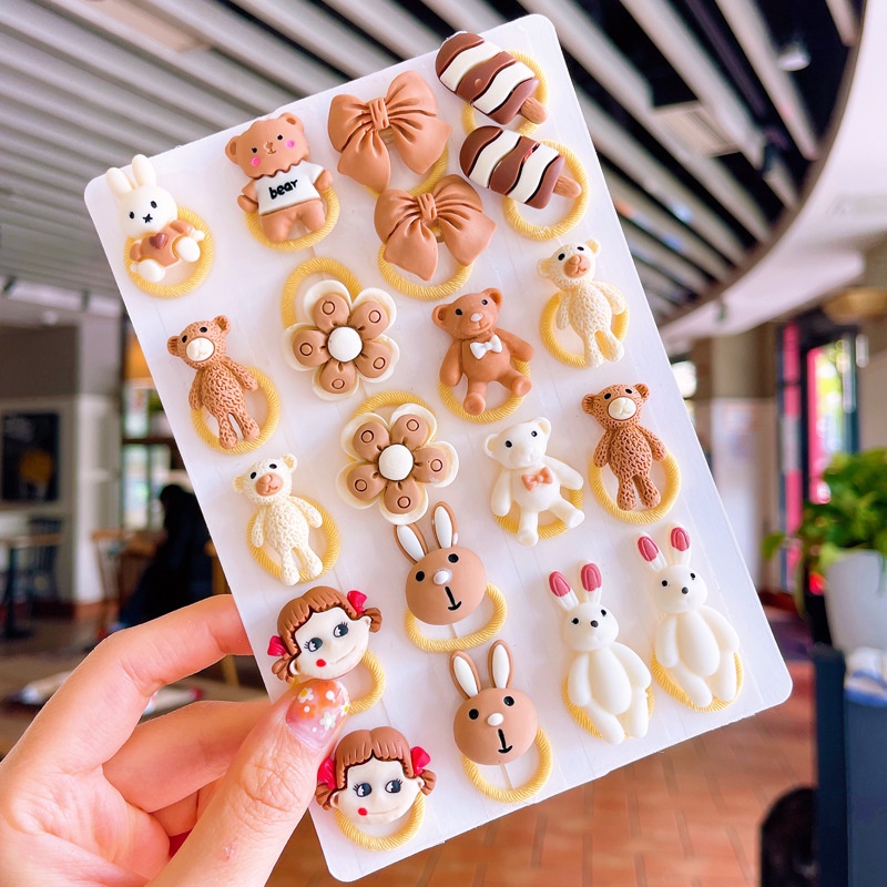Sét 20 Dây Buộc Tóc Bé Gái Siêu Xinh, Họa Tiết Ngộ Nghĩnh KEP06
