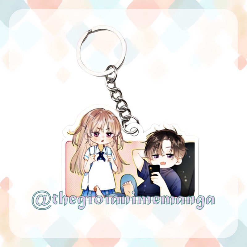 ( Mica trong acrylic ) Móc khóa VỤNG TRỘM KHÔNG THỂ GIẤU Tình Yêu Thầm Kín manhua anime chibi dễ thương xinh xắn