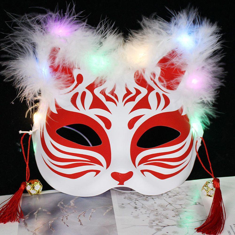 Mặt Nạ Lông Vũ Phát Sáng Dùng Hóa Trang Halloween