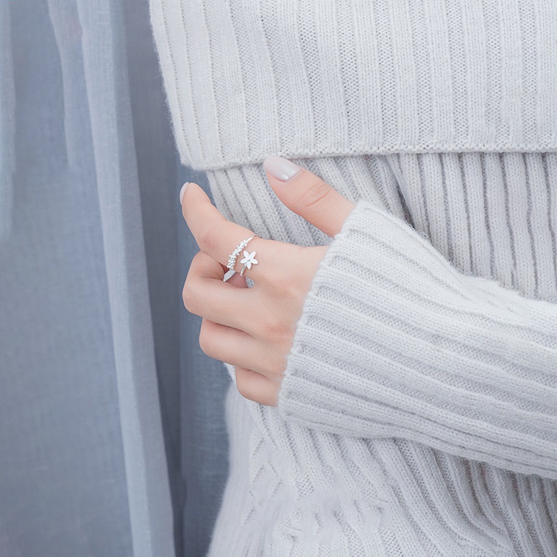 Nhẫn Hở Hình Hoa Đơn Giản Ngọt Ngào Cho Học Sinh