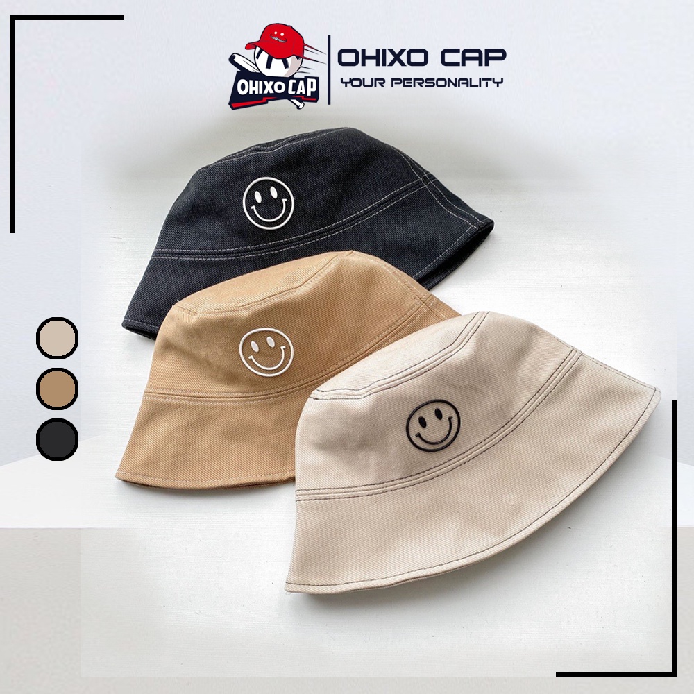 Mũ Bucket Nón Bucket Hình Mặt Cười Phong Cách Ulzzang Hàn Quốc OHIXO V03