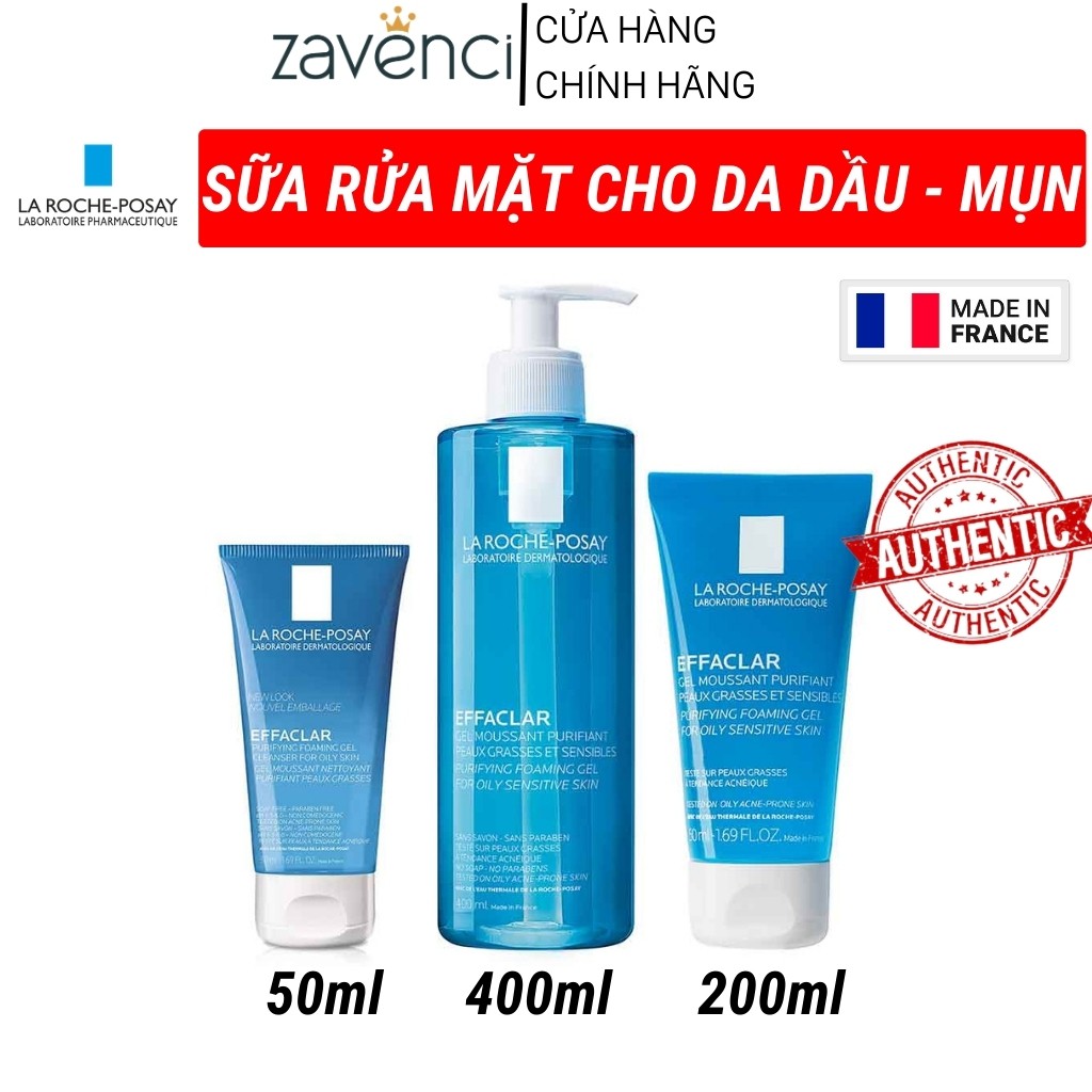 Sữa Rửa Mặt La Roche-Posay Effaclar Dạng Gel Tạo Bọt Cho Da Dầu Nhạy Cảm (200ml)