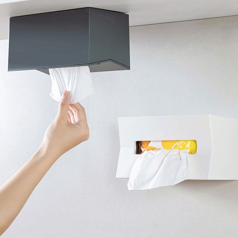 Hộp Đựng Khăn Giấy Gắn Tường Màu Xám