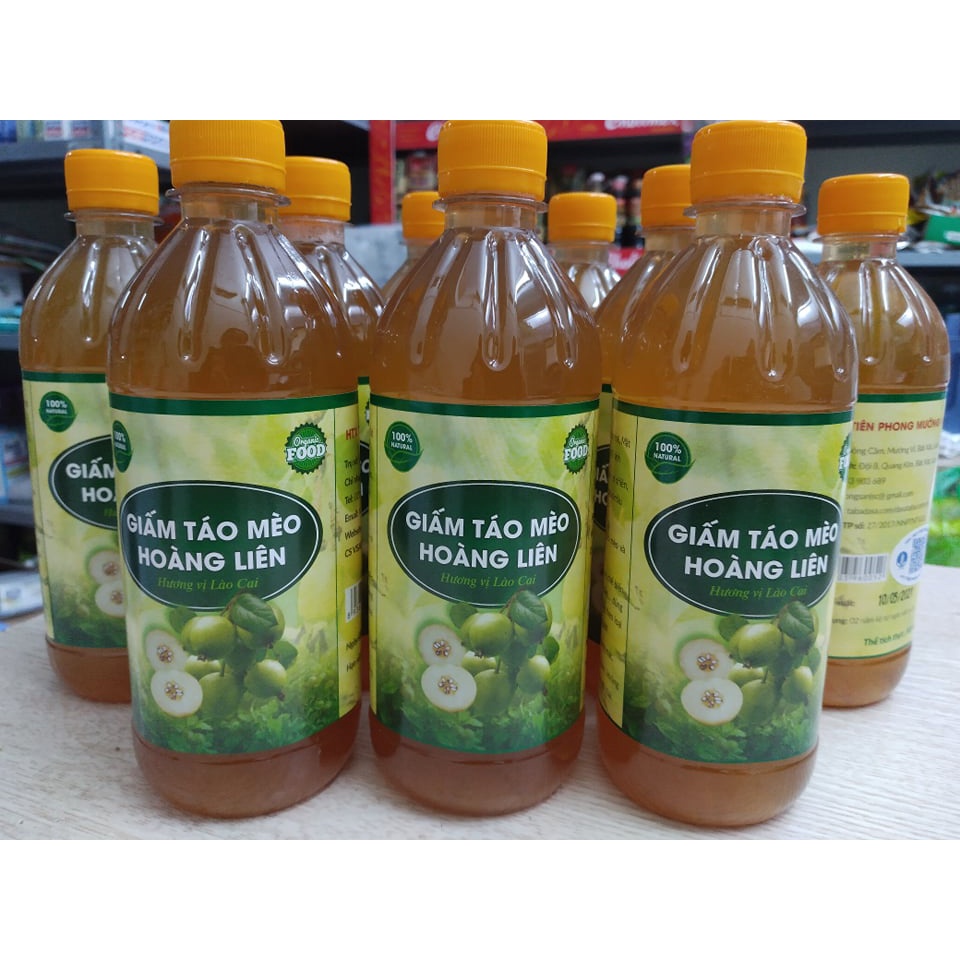 Giấm Táo Mèo Hoàng Liên- đặc sản Lào Cai, chai 500ml- chuẩn Organic Food, date 5/2023