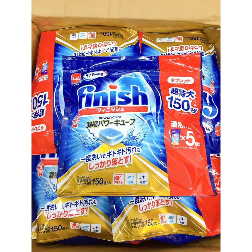 [Mã LIFEHL30K giảm 15% đơn 150K] Viên rửa bát Finish túi 150 viên Nhật Bản