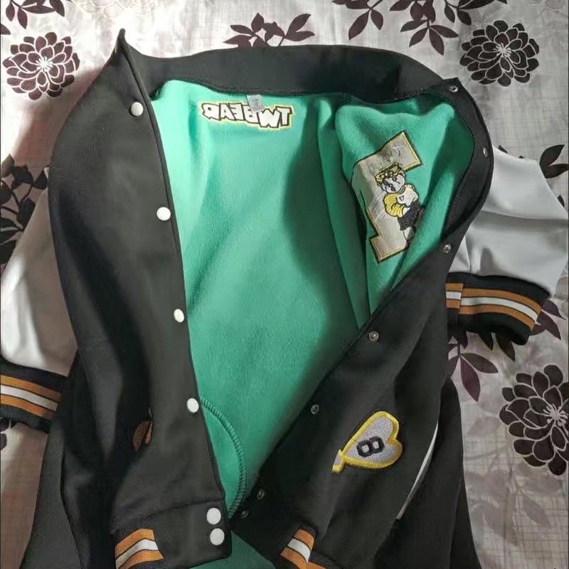 Áo khoác Bomber Varsity Jacket nam nữ phong cách bóng chày thêu chữ T cực chất