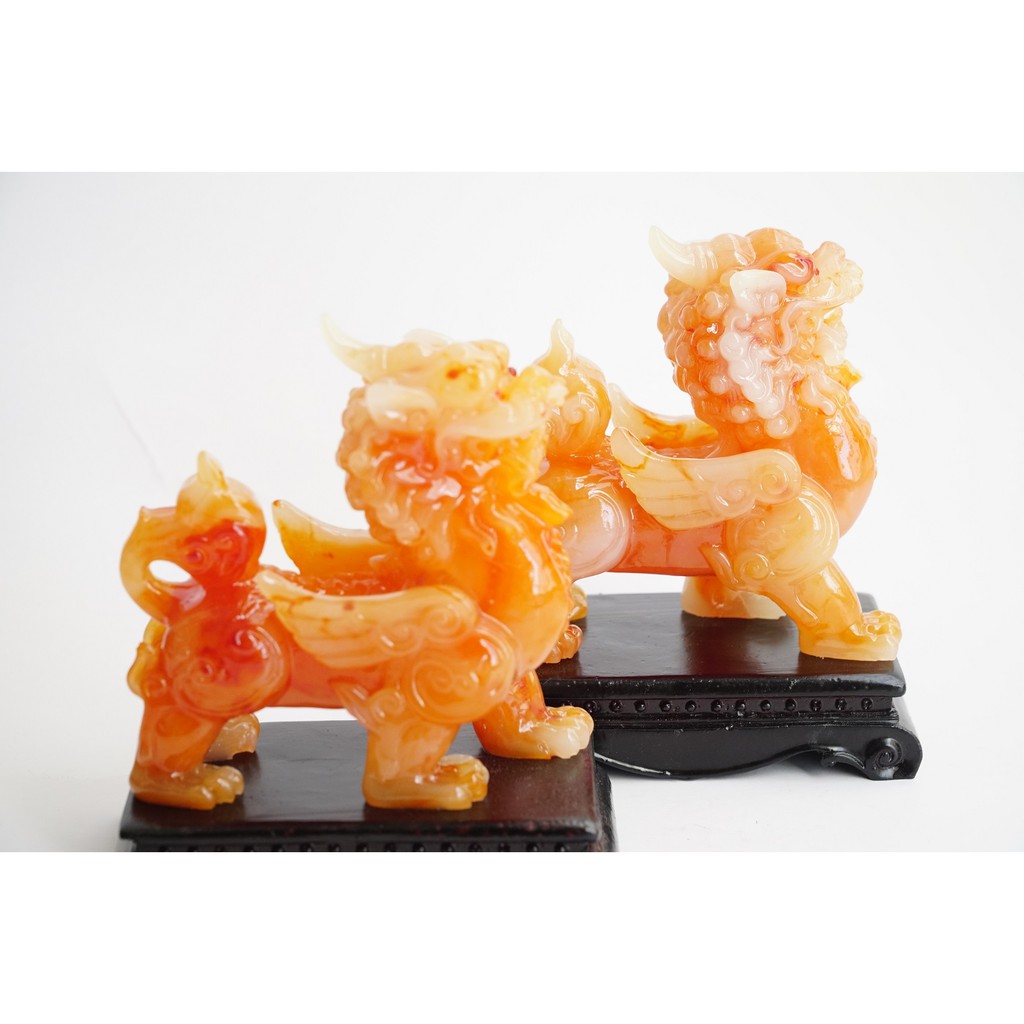 Cặp tượng Tỳ Hưu ngọc đỏ chiêu tài - Cao 15cm | BigBuy360 - bigbuy360.vn