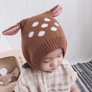 Mũ len tai thỏ cho bé