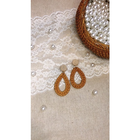 Xưởng sx khuyên tai mây handmade vintage hàng có sẵn giao ngẫu nhiên
