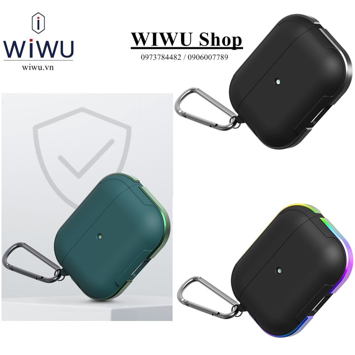 WIWU DEFENSE CASE Apple Airpods Pro , Airpod 3 2021 . Ốp viền kim loại chống sốc cho Airpod cao cấp chính hãng