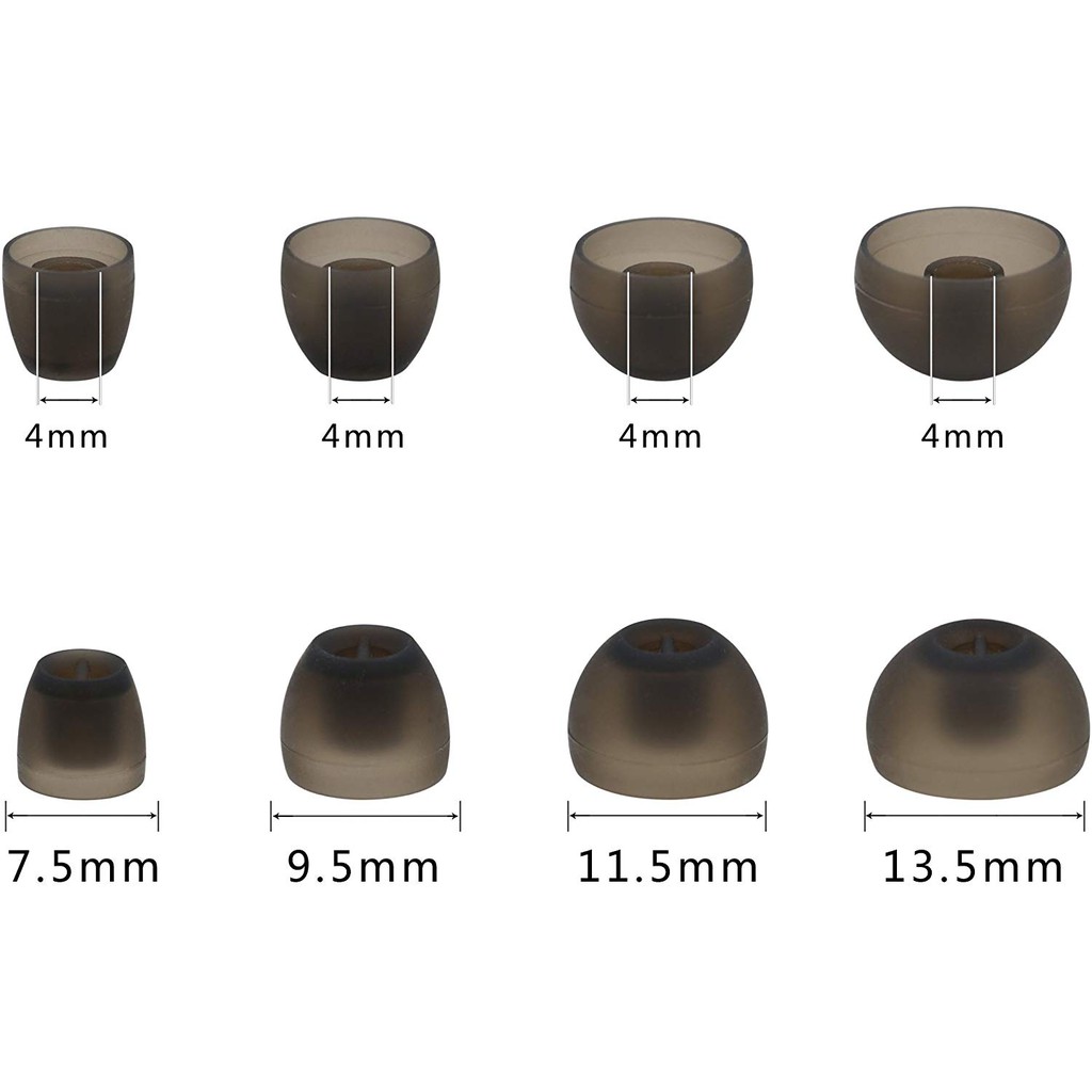 Bộ 4 cặp nút bịt tai nghe chất liệu silicone mềm màu xám XS/S/M/L dành cho tai nghe nhét tai Sennheiser Momentum HD1