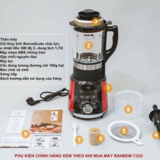 Máy làm sữa hạt Ranbem 732G TẶNG hạt