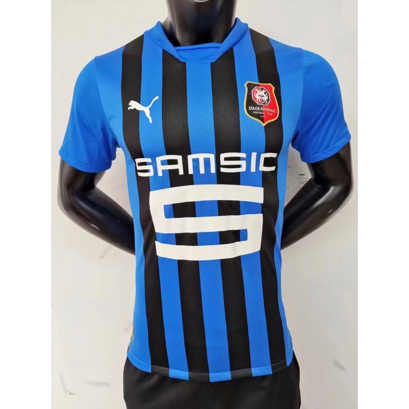 Áo Thun Thể Thao Tay Ngắn Phiên Bản Cầu Thủ Bóng Đá jersey S-XXL 2223 Rennes Hai Vị khách Màu Xanh Dương retro Nhanh Khô