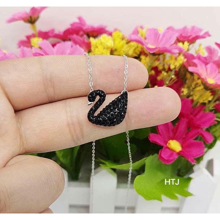 dây chuyền thiên nga đen bạc ý