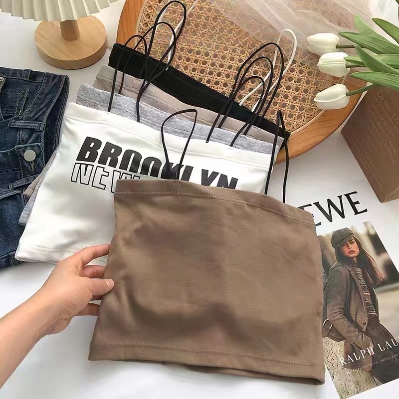 Áo Ngực Nhỏ Hai Dây In Chữ Gợi Cảm Với Đệm Ngực Ngọt Ngào Cho Nữ
