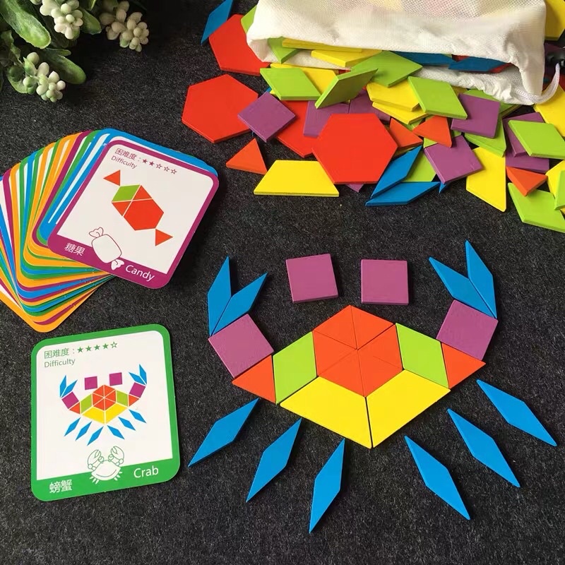 Ghép hình sáng tạo- Pattern Blocks ( 155ct- 200ct)