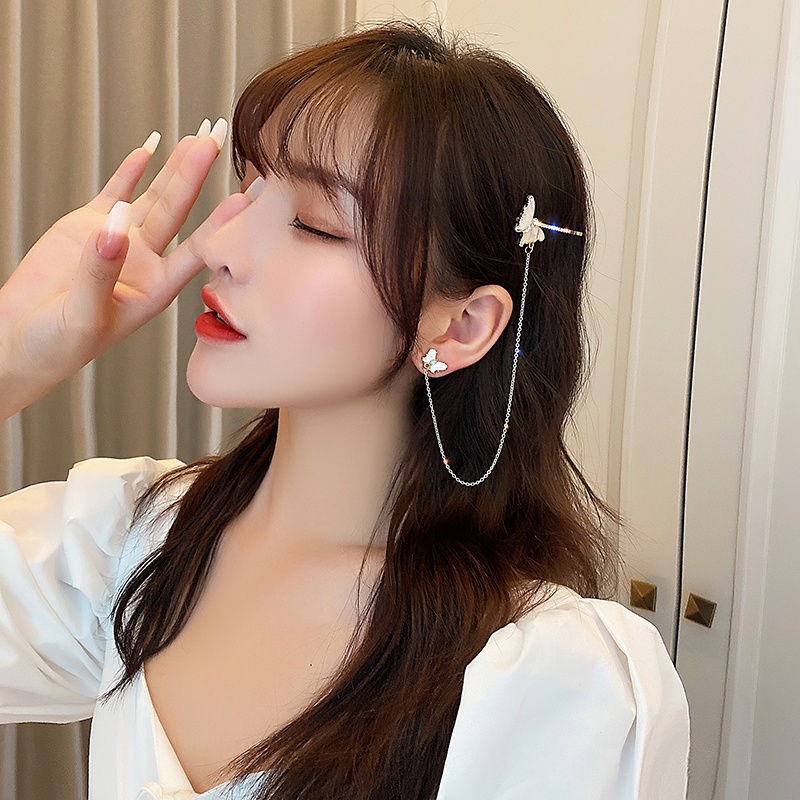 Kẹp Tóc Hình Bướm Đính Đá Lấp Lánh Phong Cách Hàn Quốc