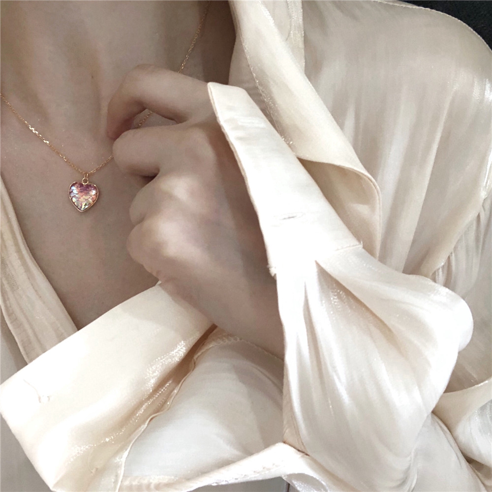 Cod Qipin Dây Chuyền Hợp Kim Mặt Hình Trái Tim Xinh Xắn Cho Nữ