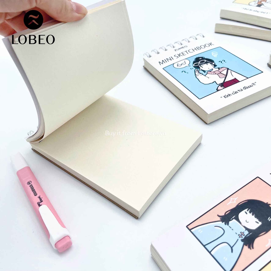 (LOBEO) Sổ vẽ Zumeo Mini Sketchbook 160gsm 50 tờ khổ A6