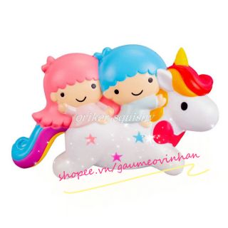Squishy Em Bé Ngồi Trên Kì Lân Unicorn size 15cm chính hãng Angie