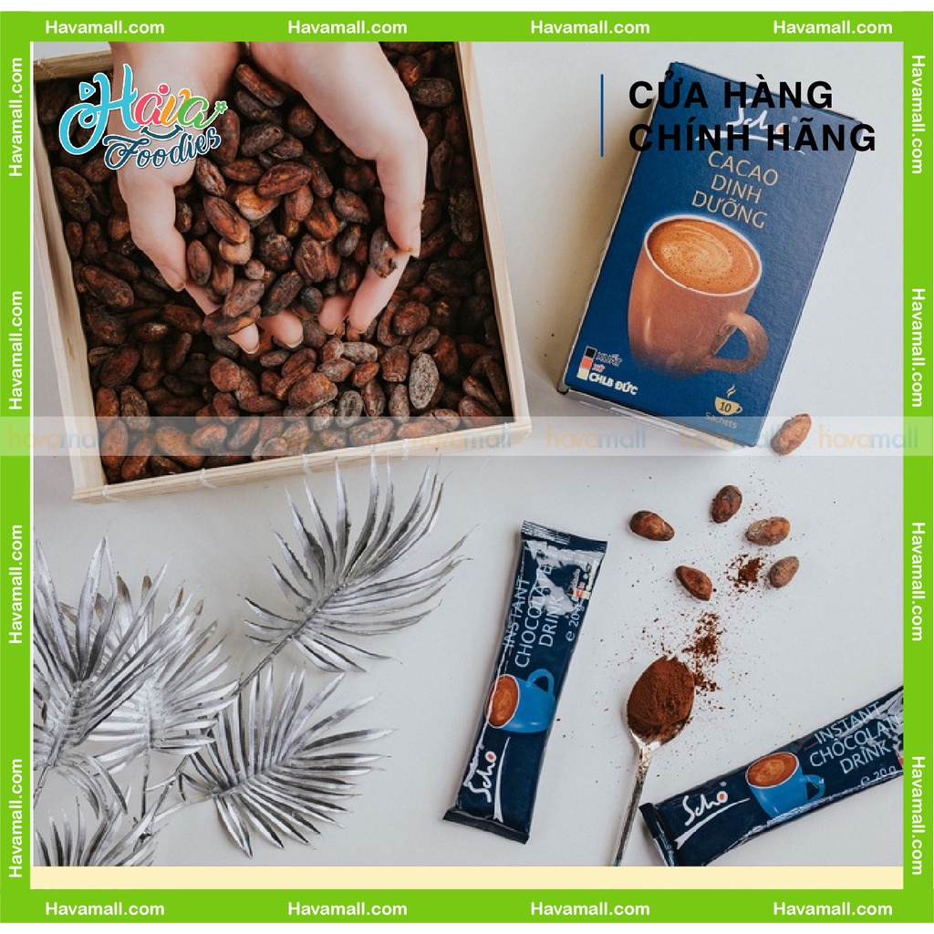 HÀNG CHÍNH HÃNG] Bột Cacao Dinh Dưỡng Scho Hộp 10 Gói