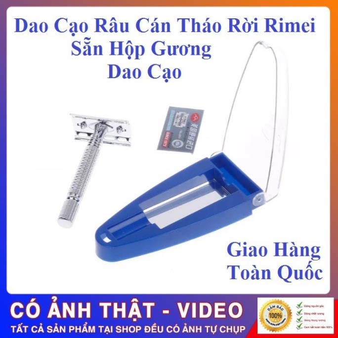 Dao Cạo Râu INOX cổ điển Cán Tháo Rời Chính Hãng Đẹp Hộp Gương Sang Trọng