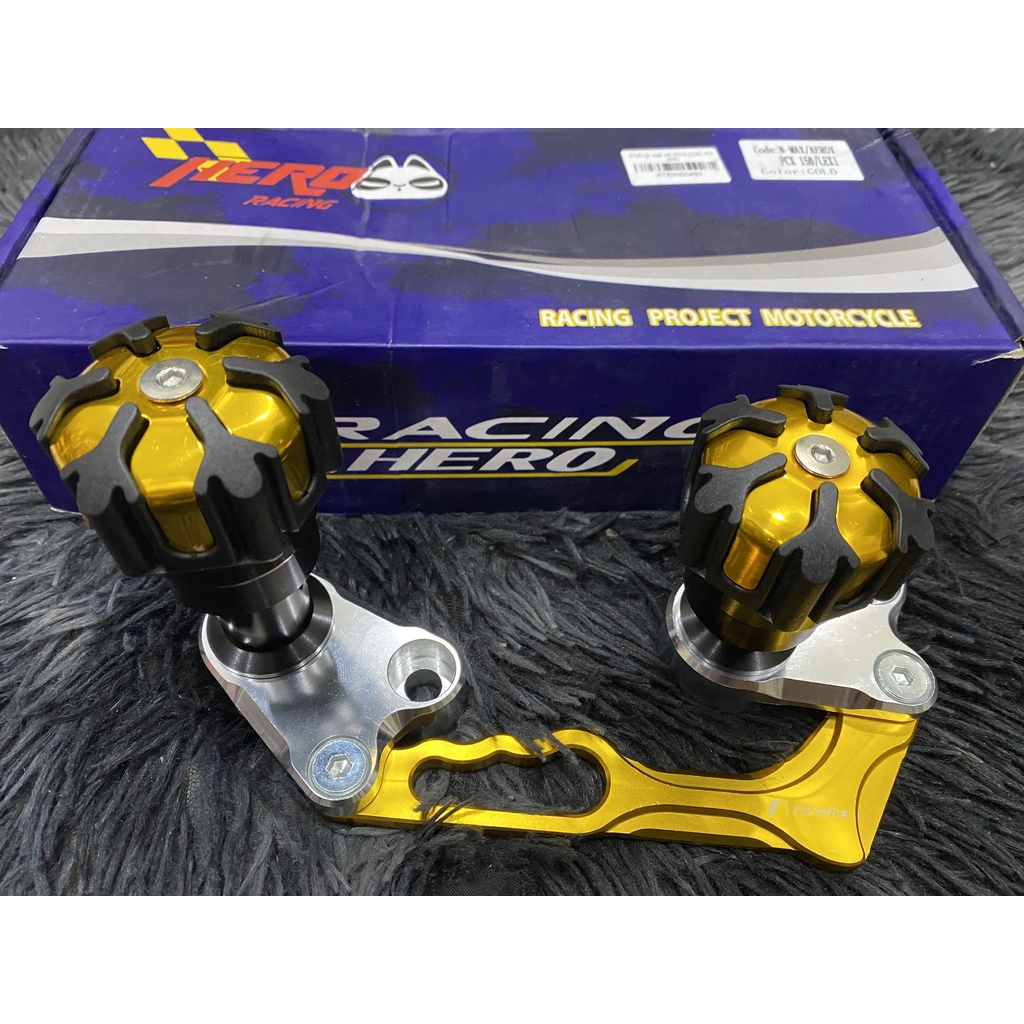 Chống đổ bô Rizoma cho NVX 125/155 VÀNG ĐỎ ĐEN - gù chống ngã pô NVX 125 155 CNC