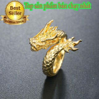 Nhẫn Nam Rồng Cuộn Cao Cấp- Không đen rỉ
