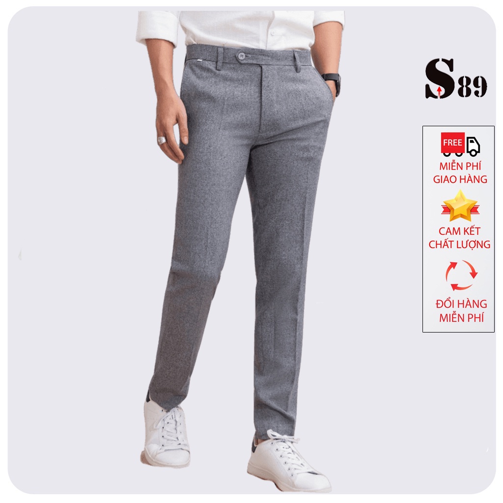 Quần tây (âu) nam hàn quốc màu xám tiêu Tmax form dáng slim fit ống côn