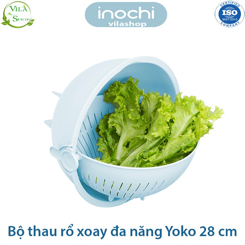 [ Bộ ] Thau Rổ Nhựa, Bộ Thau Rổ Xoay Đa Năng Yoko 28 cm, Chính Hãng Inochi Nhựa PP Nguyên Sinh - Kháng Khẩu - Khử Mùi