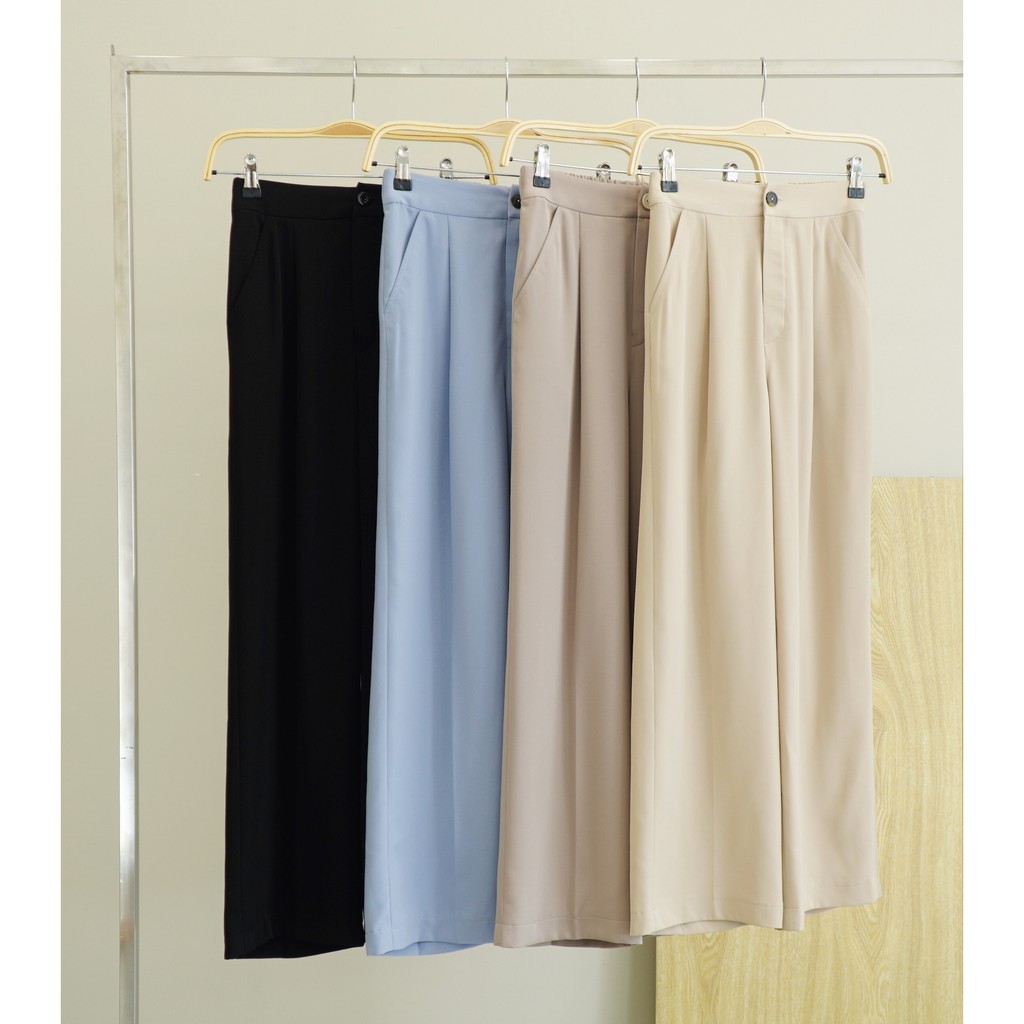 Happy Zoo - Quần lụa culottes xếp ly ( 2 màu )