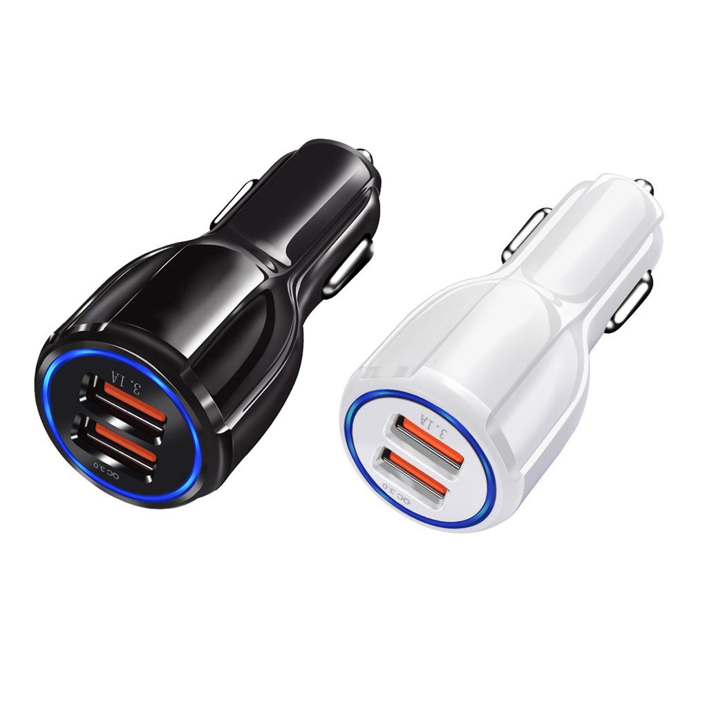 Ổ cắm sạc nhanh xe hơi 2 cổng usb qc 3.0 5v 3.1a