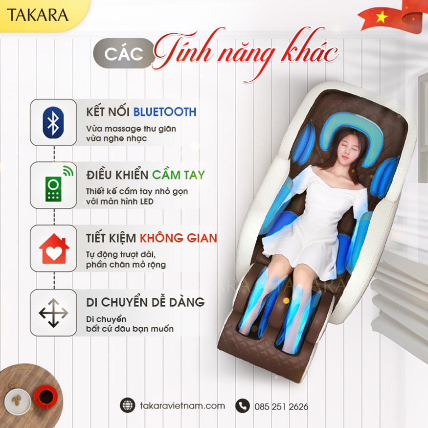 Ghế Massage Toàn Thân Takara K2, Với Nhiệt Hồng Ngoại Công Nghệ Nhật Bản - Ruby group