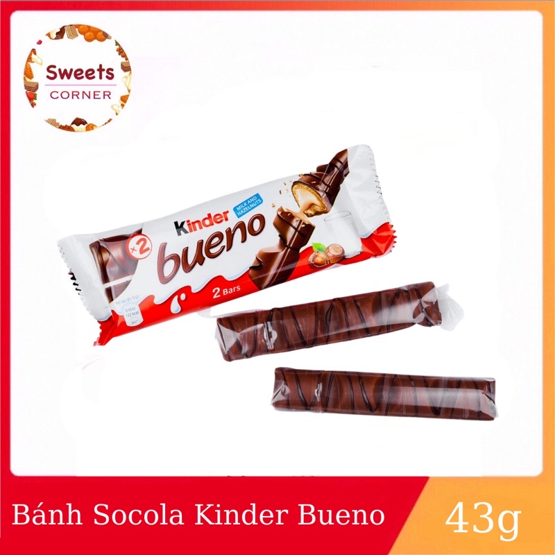 Bánh Chocolate nhân Hạt dẻ Kinder Bueno 129g (6 thanh)