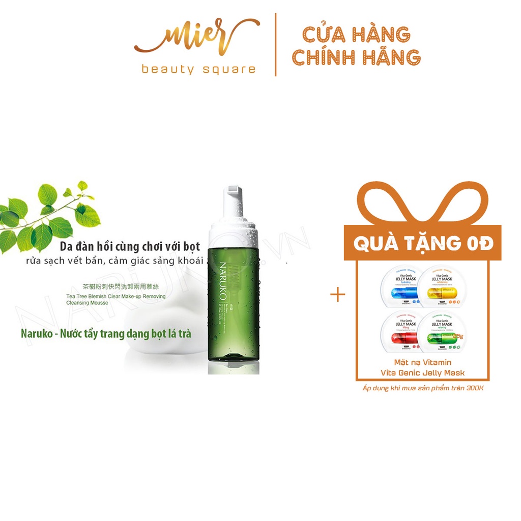 Nước tẩy trang dạng bọt Naruko Tràm Trà Tea Tree Blemish Clear Makeup Removing Cleansing Mousse 150 ml